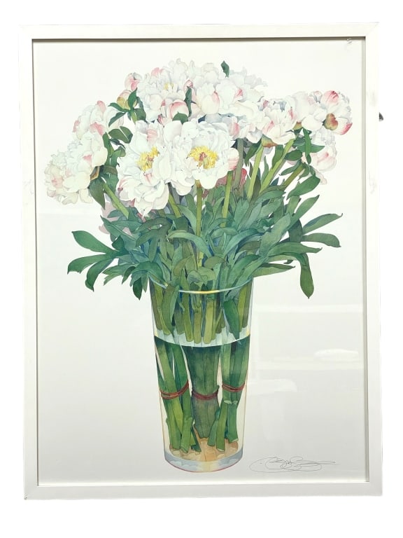 SIGNED GARY BUKOVNIK PEONIES FLOWER PRINT (1 of 4)