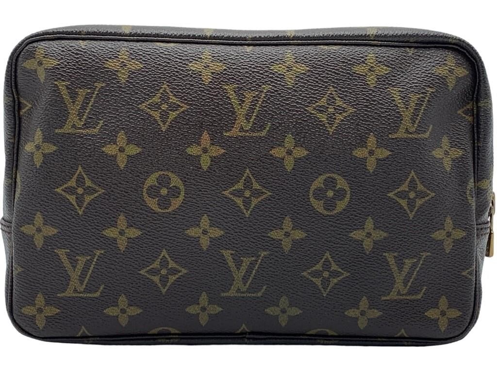 LOUIS VUITTON BROWN MONOGRAMMED TOILETRY POUCH (1 of 4)