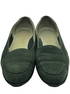 SALVATORE FERRAGAMO GREEN LEATHER LOAFERS SZ:8.5