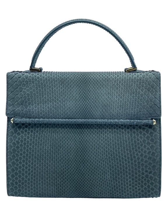 NEW LALO GENUINE PYTHON NAVY BLUE HANGBAG (1 of 8)