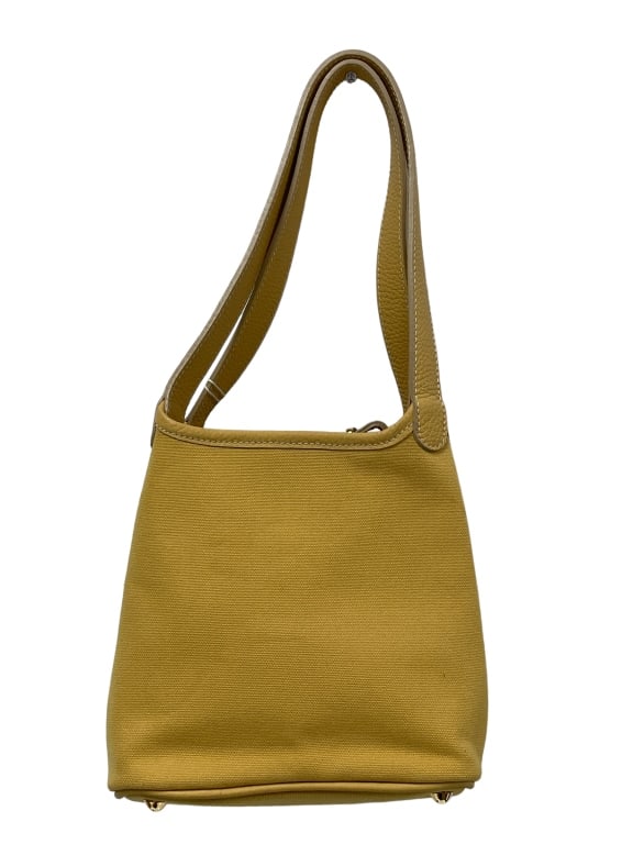 NEW LALO SOFT YELLOW LEATHER TRIM MINI TOTE BAG (1 of 7)