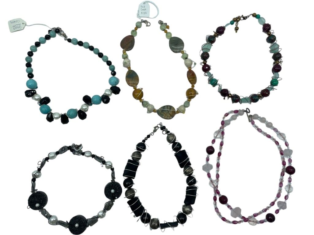 (6) SEMI-PRECIOUS STONE NECKLACE RETAIL $600 (1 of 2)