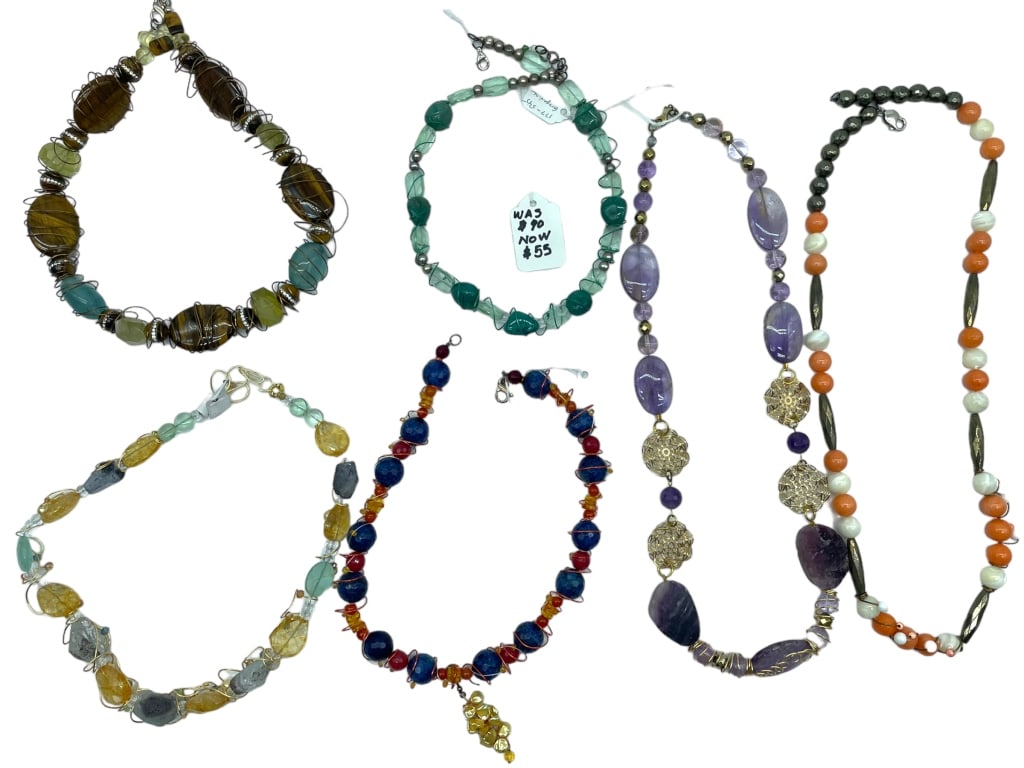 (6) SEMI-PRECIOUS STONE NECKLACE RETAIL $600 (1 of 2)