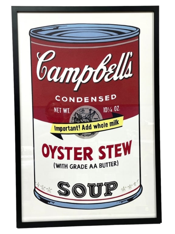ANDY WARHOL OYSTER STEW CAN SILKSCREEN PRINT 36.5" (1 of 6)