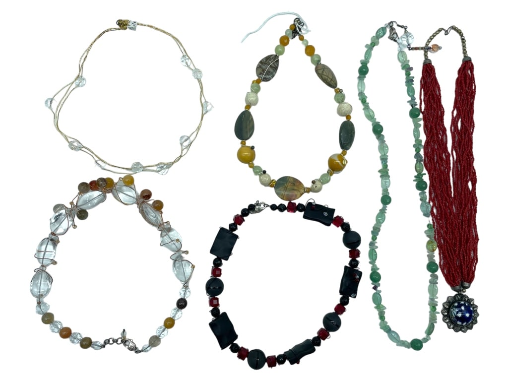 (6) SEMI-PRECIOUS STONE NECKLACE RETAIL $600 (1 of 2)