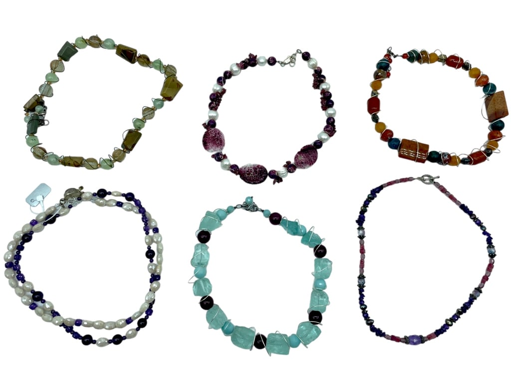 (6) SEMI-PRECIOUS STONE NECKLACE RETAIL $600 (1 of 2)