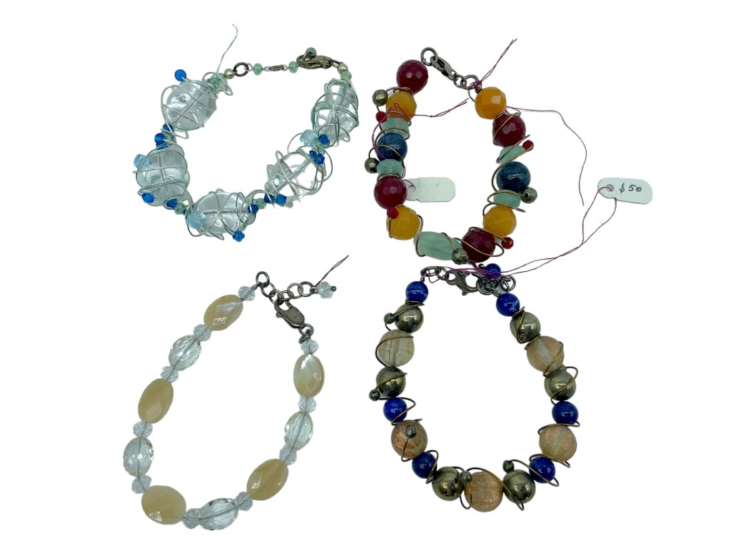 HAND CRAFTED SEMI-PRECIOUS STONE BRACELETS (4) (1 of 2)