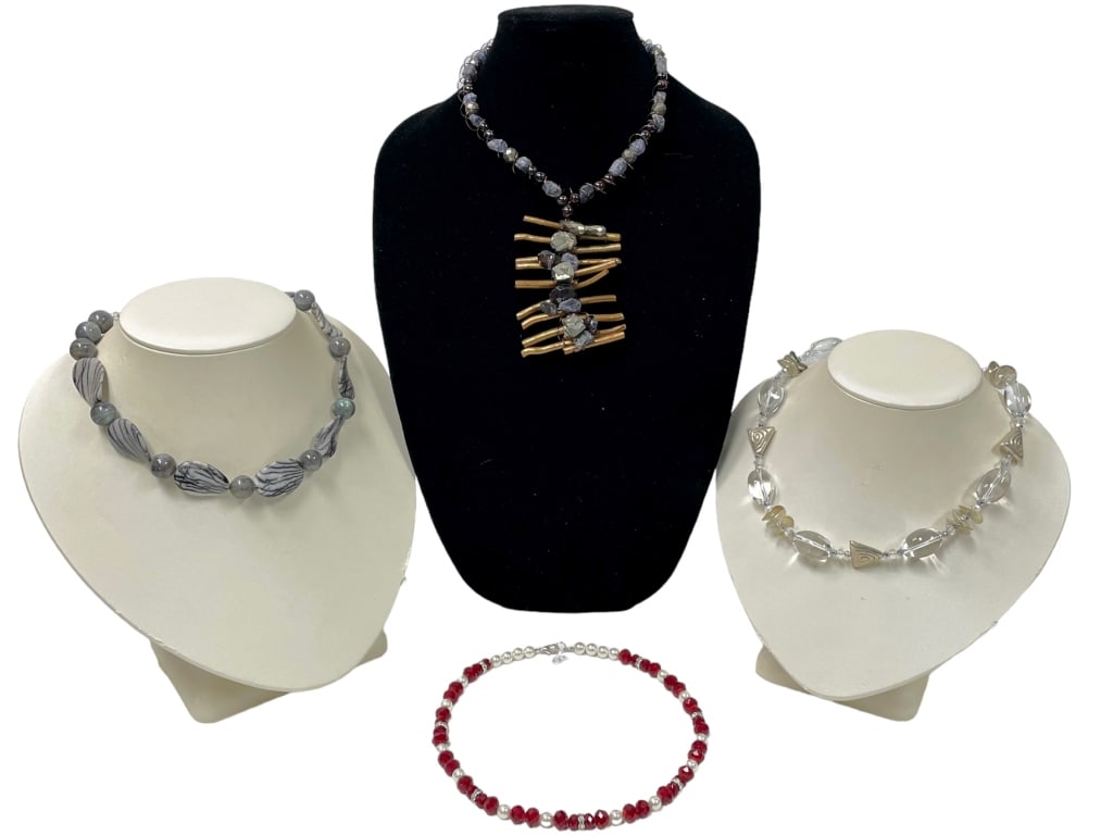 HAND CRAFTED SEMI-PRECIOUS STONE NECKLACES (1 of 2)