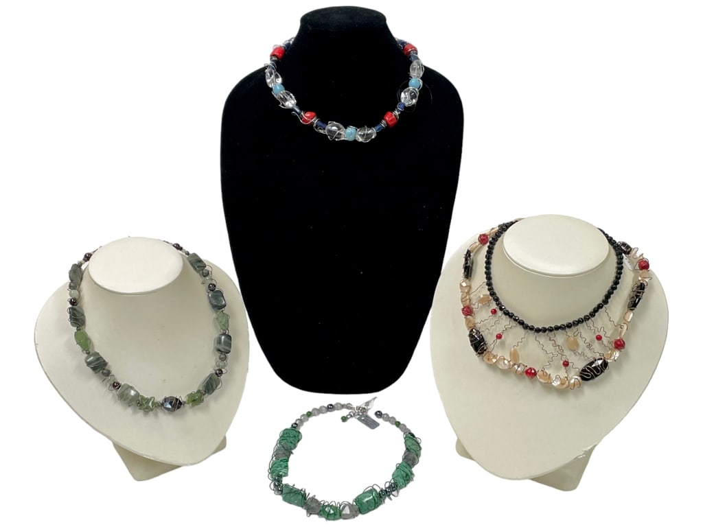 HAND CRAFTED SEMI-PRECIOUS STONE NECKLACES (4) (1 of 2)