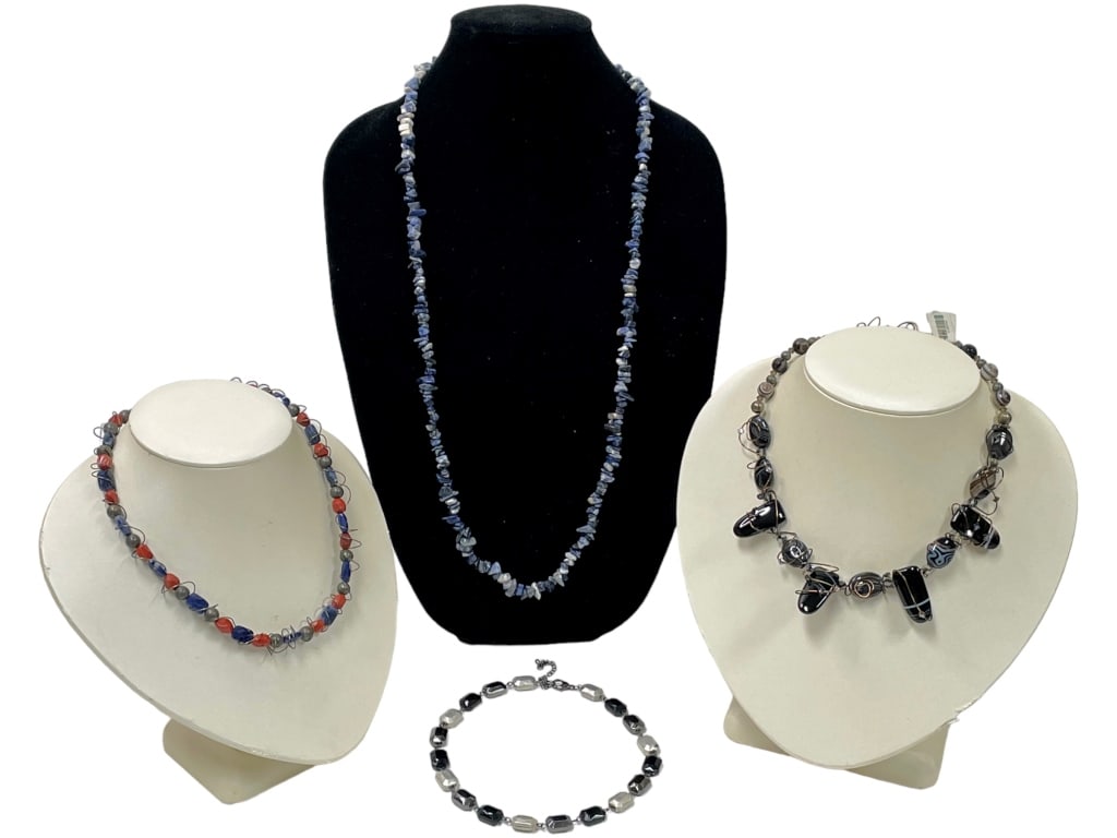 HAND CRAFTED SEMI-PRECIOUS STONE NECKLACES (4) (1 of 2)