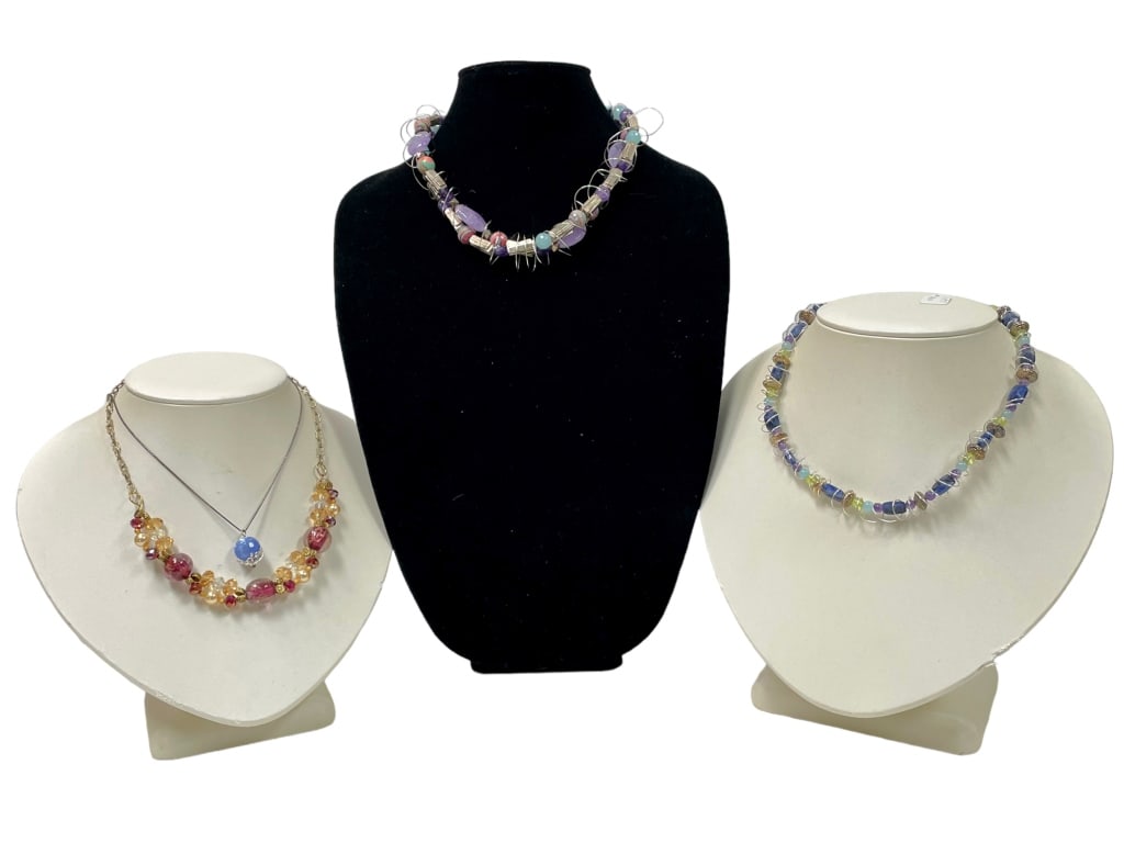 HAND CRAFTED SEMI-PRECIOUS STONE NECKLACES (4) (1 of 2)