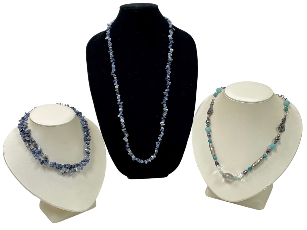 HAND CRAFTED SEMI-PRECIOUS STONE NECKLACES (3) (1 of 2)