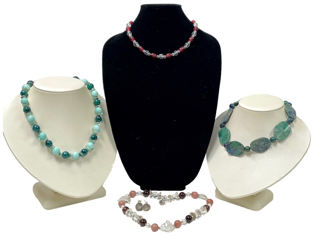 HAND CRAFTED SEMI-PRECIOUS STONE NECKLACES (1 of 3)