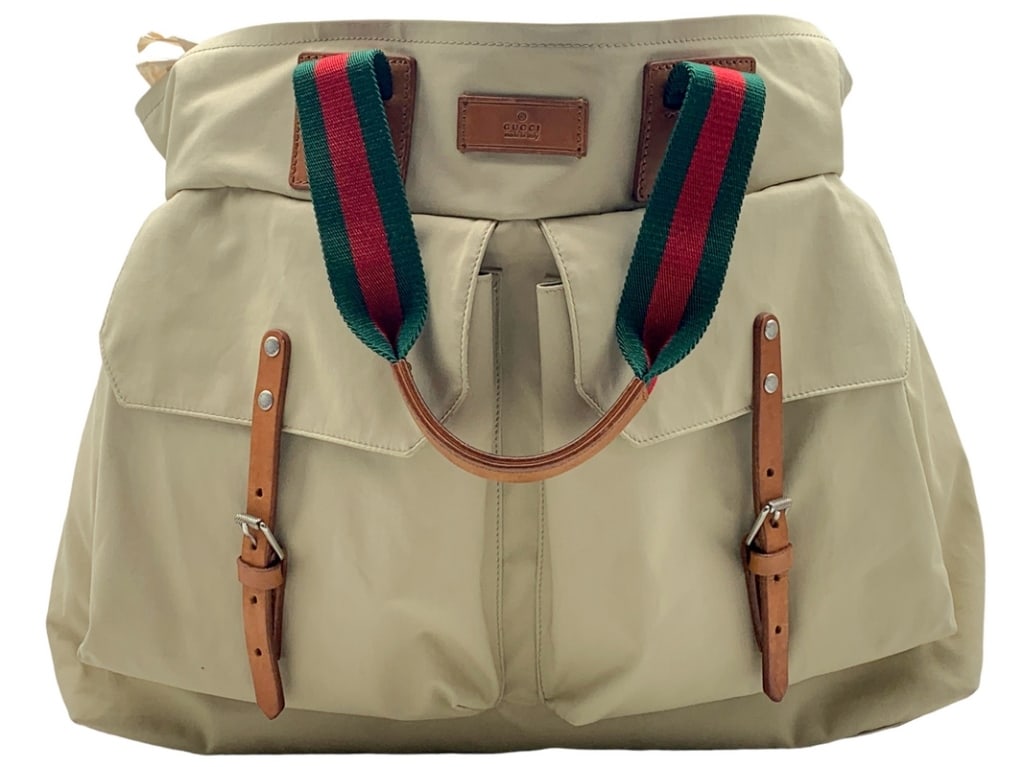 GUCCI WEB DOUBLE FRONT POCKET TOTE (1 of 5)