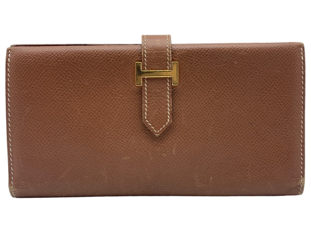 HERMES GOLD CALF LEATHER WALLET (1 of 3)