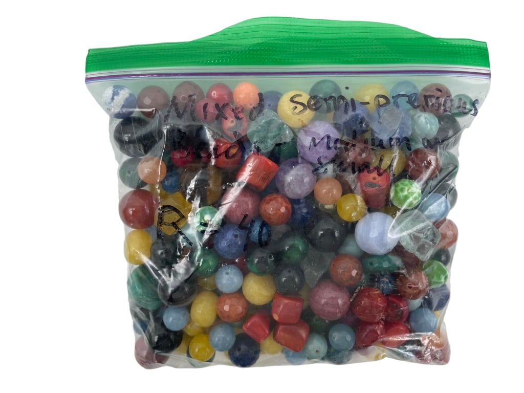 MIXED SEMI-PRECIOUS BEADS MED - SMALL: -MIXED MULTI COLORED SEMI-PRECIOUS BEADS MEDIUM - SMALL -GREAT FOR DIY JEWELRY & ARTS CRAFTS-JR BTQ SLF 08/28