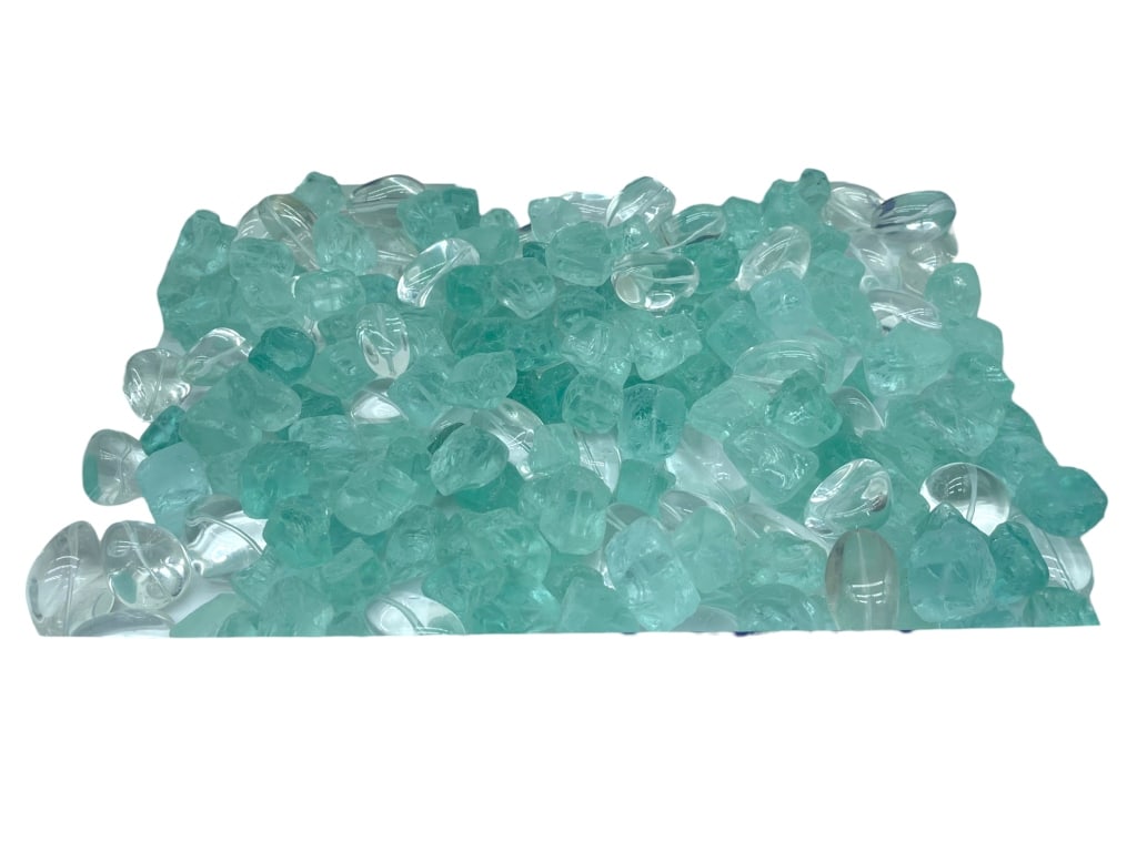 ROUGH AQUA QUATRZ & CLEAR CRYSTAL QUARTZ BEADS (1 of 2)