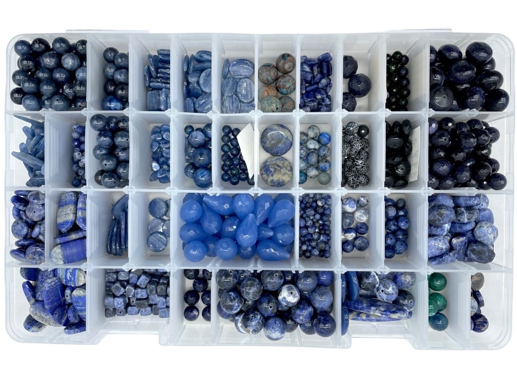 BLUE SEMI-PRECIOUS GEMSTONE BEAD ASSORTMENT (1 of 3)