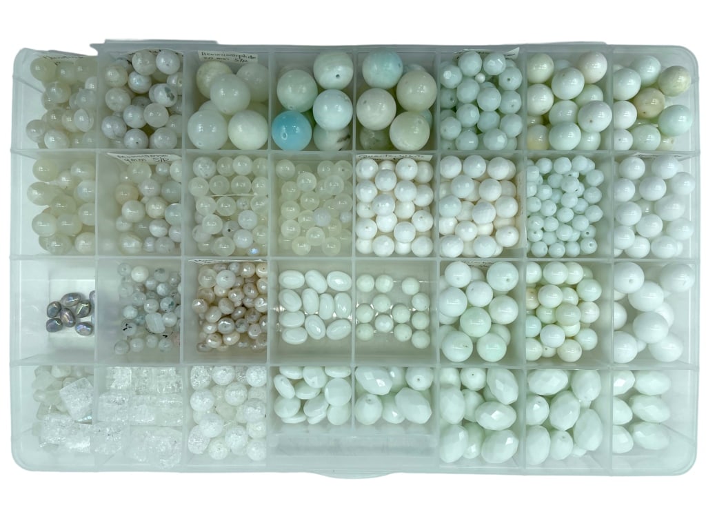 WHITE GEMSTONE BEAD ASSORTMENT (1 of 3)