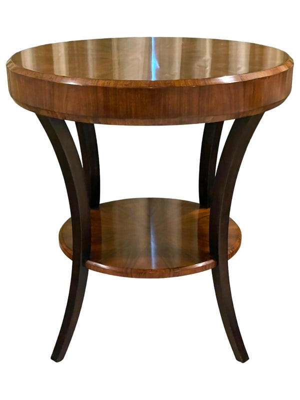 TRADITIONAL TWO TIER WALNUT WOOD SIDE TABLE 25" (1 of 6)