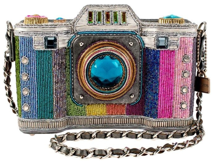 NEW MARY FRANCES KALEIDISCOPE CROSSBODY HANDBAG: NEW MARY FRANCES KALEIDISCOPE CROSSBODY HANDBAG-A true kaleidoscope of colors and textures take flight in this handbag that features a 3-dimensional butterfly as the centerpiece. Dimensions: 8.5 x 2 x