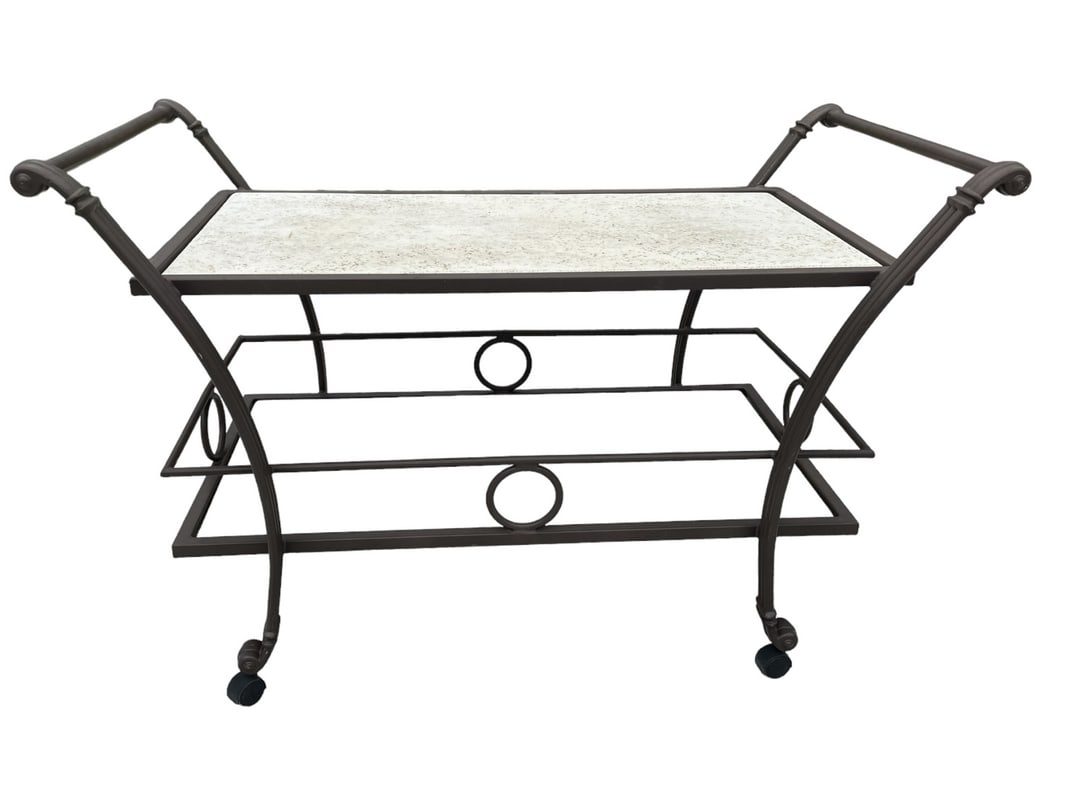 OUTDOOR PATIO ROLLING BAR CART SERVER WITH CARRIBP (1 of 6)