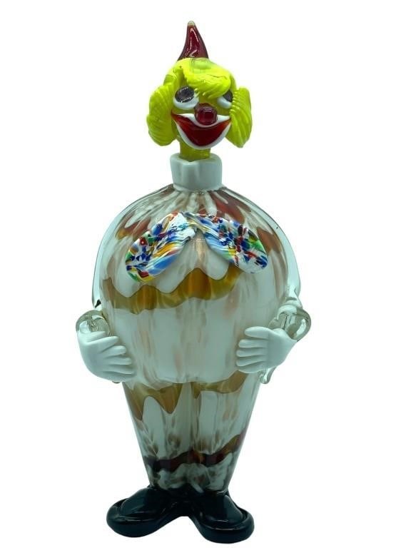 MID MOD MURANO ART GLASS CLOWN DECANTER 14" (1 of 6)