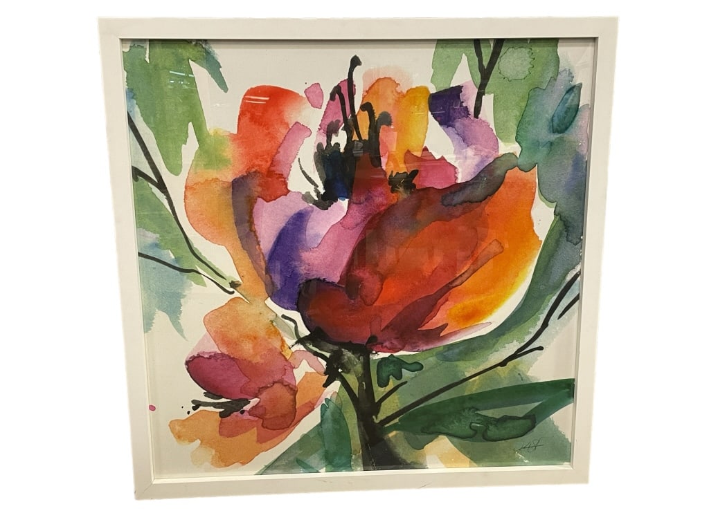 KATHY STANION FRAMED ABSTRACTFLOWER PRINT 46" (1 of 7)