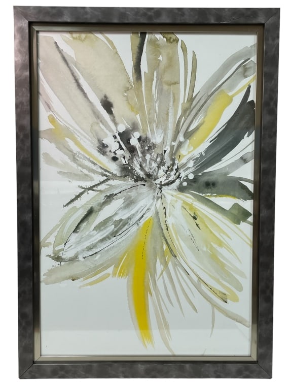 ABSTRACT EXPRESSIONIST WATERCOLOR FLOWER PRINT 40": ABSTRACT EXPRESSIONIST WATERCOLOR STYLE FLOWER PRINT-40" BY 28" APPROX TO FRAME-VERY GOOD PRE OWNED CONDITION-DP9523 Bidders may pick up their items from the auction-house or have their items shipped.