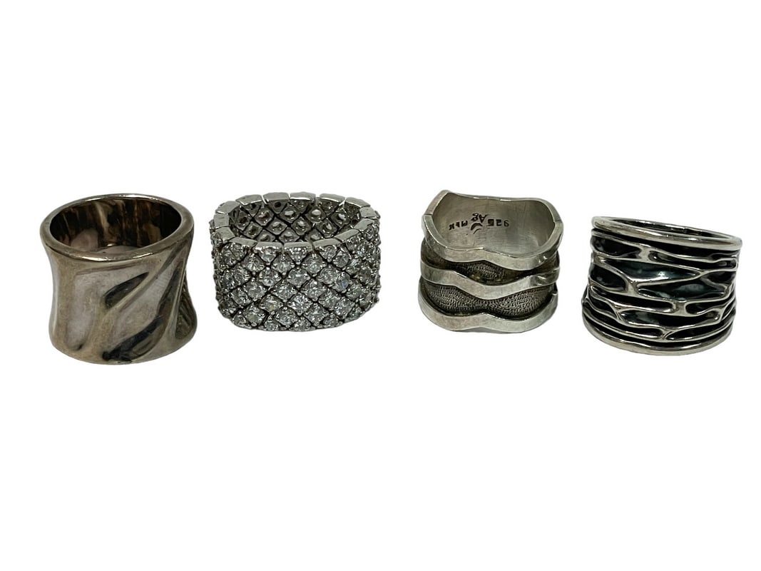 LOT OF 4 SILVER RINGS SIZE 9 (1 of 5)