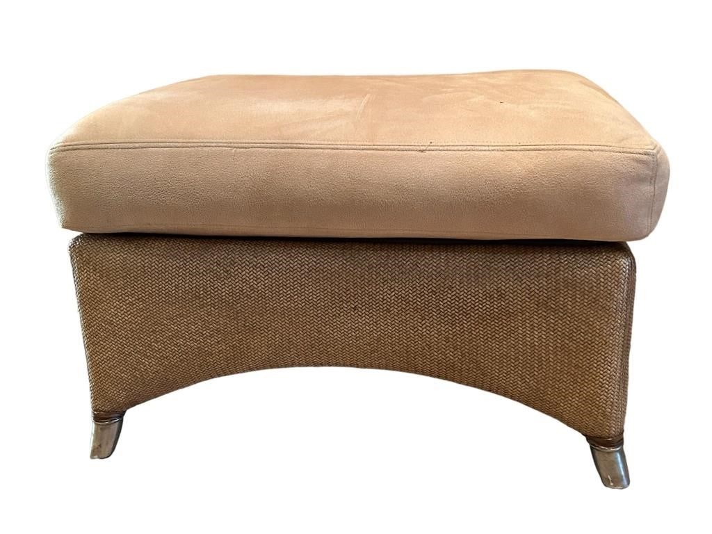 KREISS PORTOFINO WOVEN RATTAN OTTOMAN 28" (1 of 5)