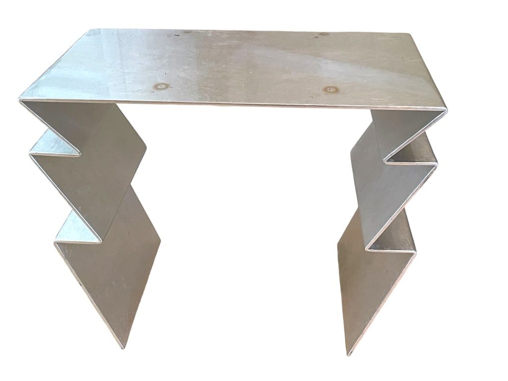 1970'S RANDOLPH & HEINE METAL LIGHTNING TABLE 23": RANDOLPH & HEINE LIGHTNING TABLE | 1970'S MODERNIST STYLE -METAL MATERIAL-23" X 29" X 16" APPROX-GOOD PRE OWNED CONDITION-DP71823