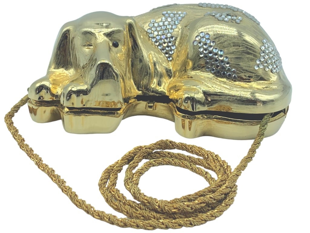 ITALIAN JUDITH LIEBER STYLE RHINESTONE DOG HANDBAG (1 of 7)