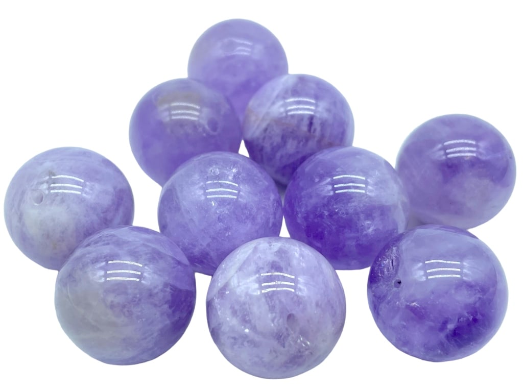 10 SMOOTH ROUND AA CAPE AMETHYST GEMSTONE BEADS (1 of 2)