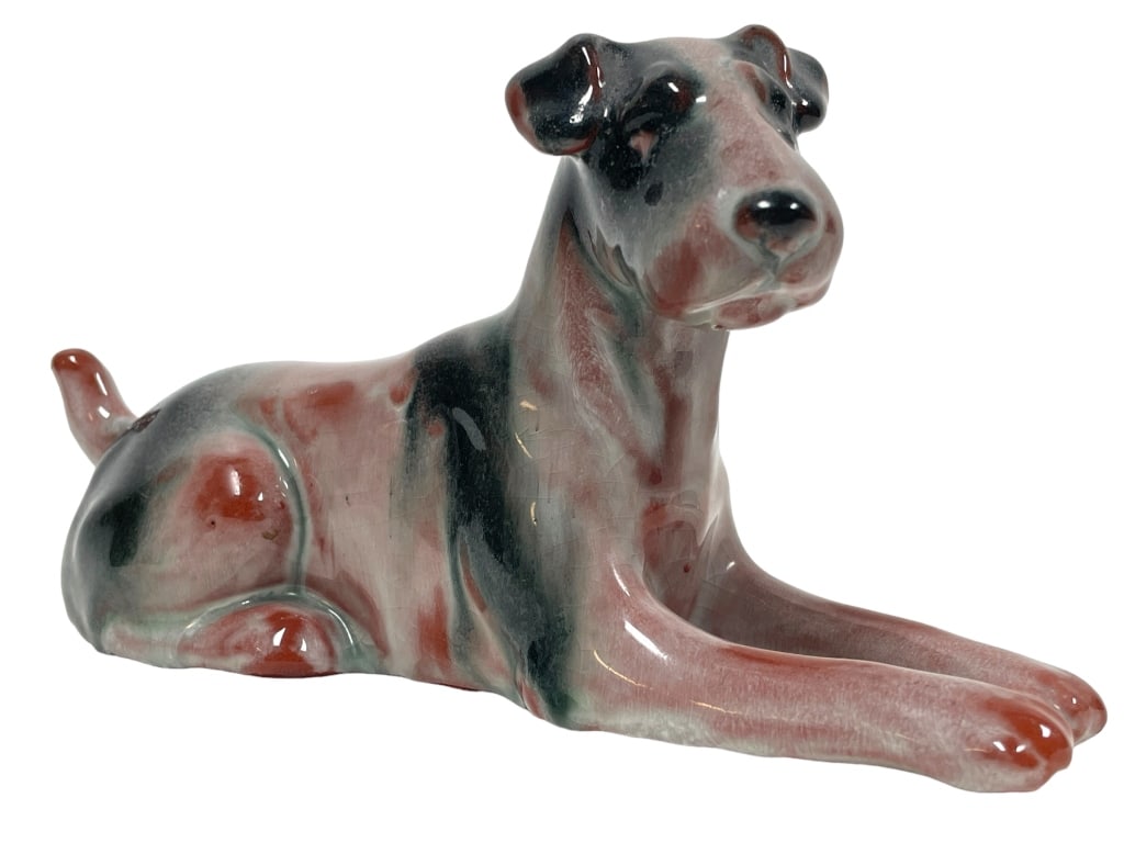 VINTAGE CERAMIC TERRIER DOG FIGURINE 7" (1 of 7)
