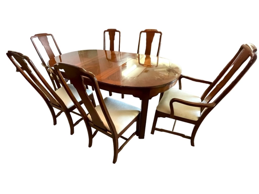ETHAN ALLEN DINING ROOM TABLE & CHAIRS (1 of 16)
