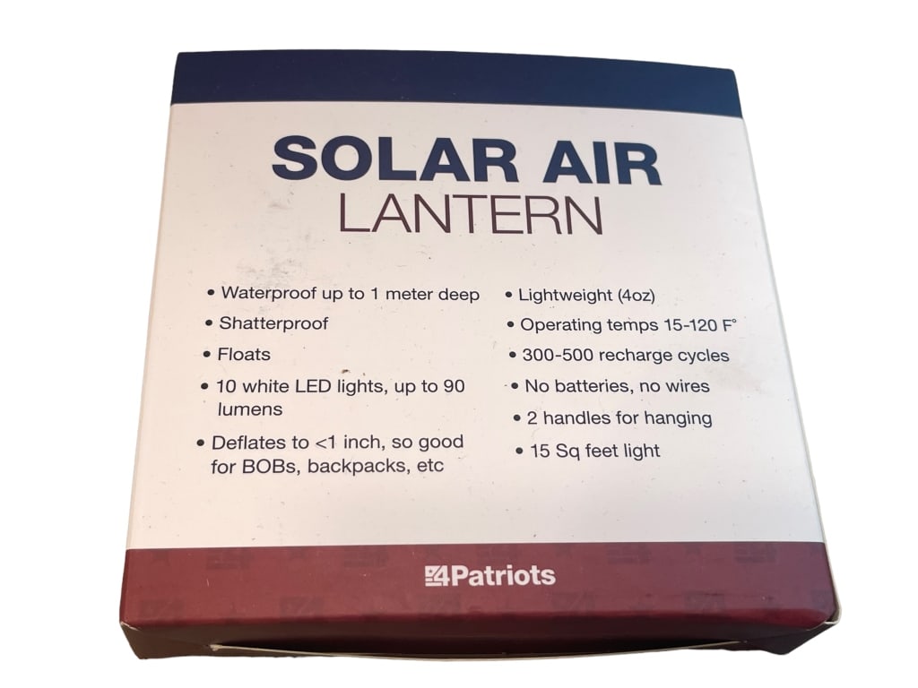 NEW IN BOX PATRIOT SOLAR AIR LANTERN: NEW IN BOX PATRIOT SOLAR AIR LANTERN