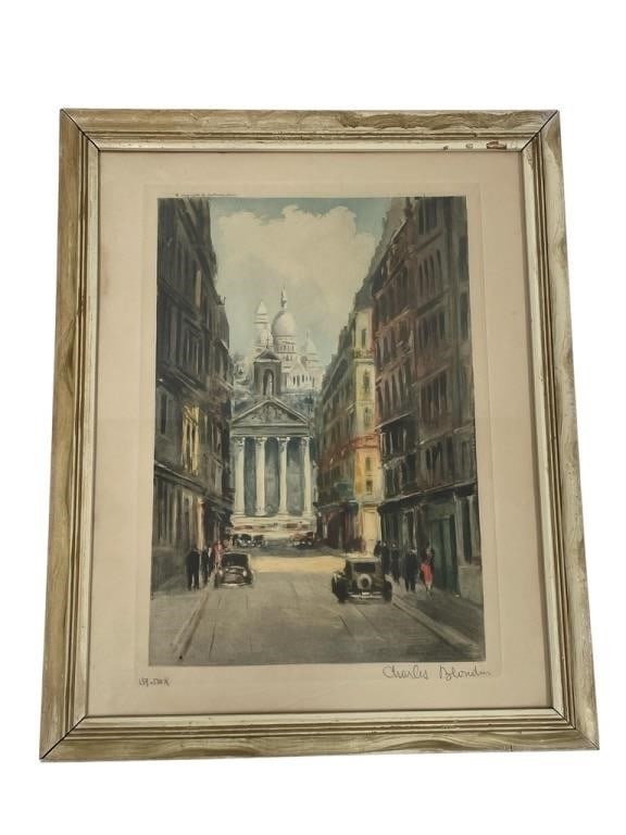 VINTAGE CHARLES BLONDIN SIGNED PRINT 15" (1 of 4)