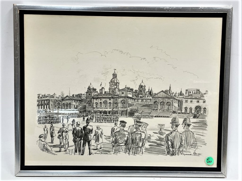 THE HOUSE GUARDS SIGNED PENCIL ETCHING (1 of 2)