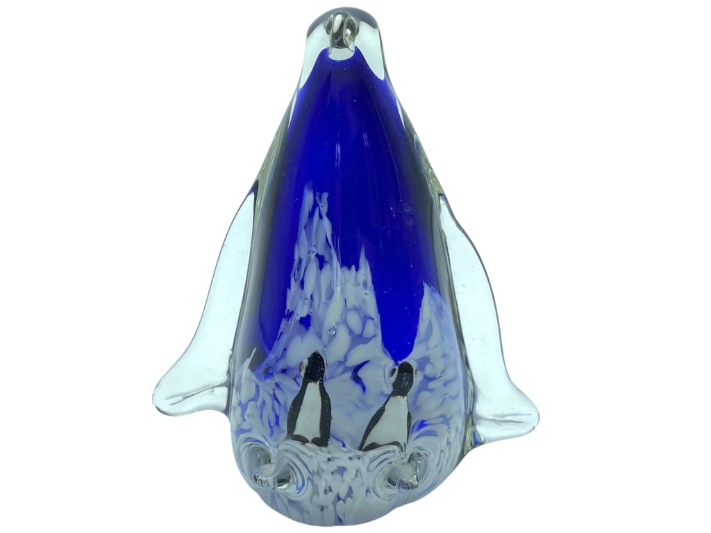 MURANO STYLE PENGUIN PAPERWEIGHT SCULPTURE 5" (1 of 2)