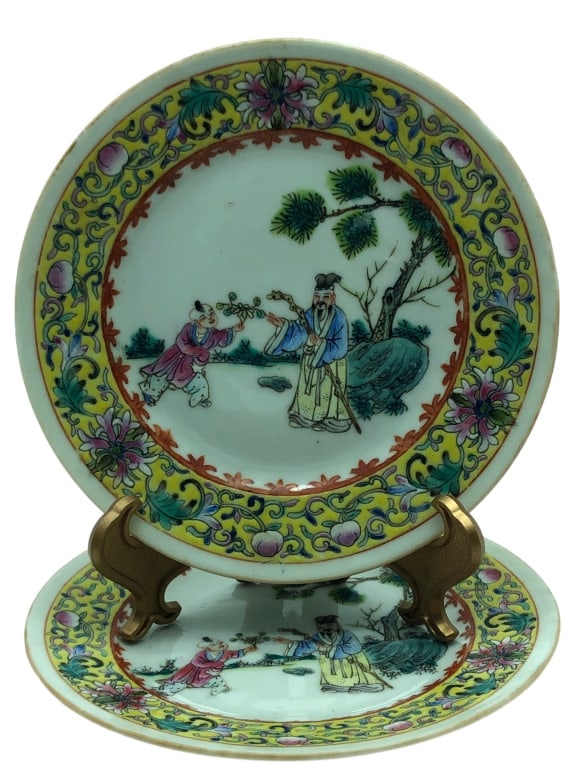 MID MOD HANDPAINTED ENAMEL DISH SET (2) (1 of 2)