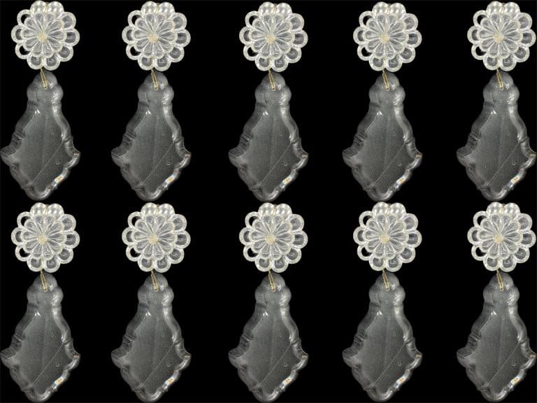 FRENCH STYLE CUT CRYSTAL CHANDELIER ELEMENTS (5) (1 of 3)