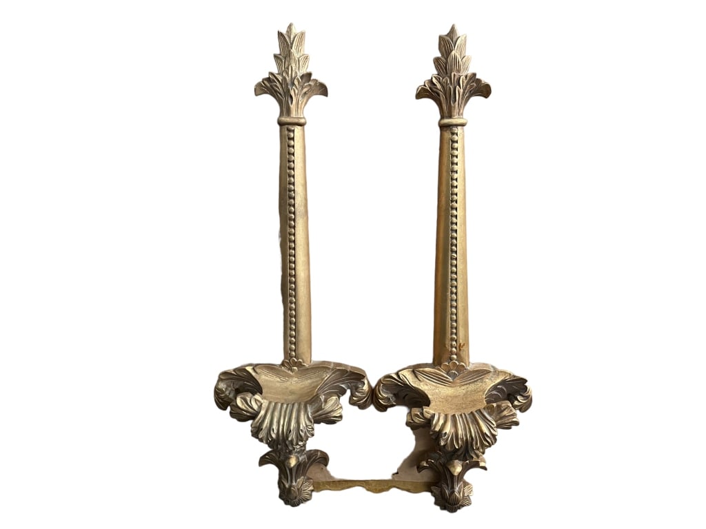 GOLD GILT FRENCH STYLE WALL SCONCES (2) (1 of 4)