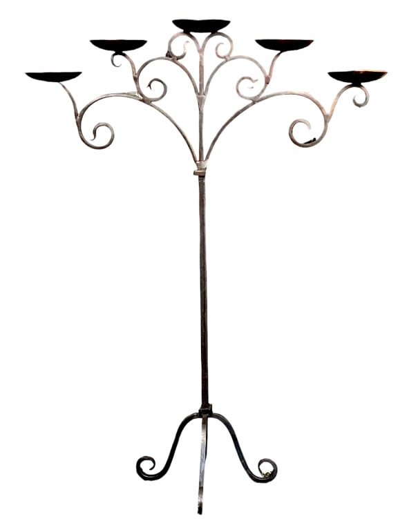 WROUGHT IORN STYLE 4 STICK CANDLE HOLDER 42" (1 of 4)