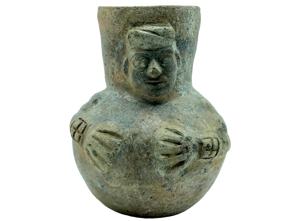 PRE COLOMBIAN MEXICAN POTTERY FIGURAL VASE 8.5" (1 of 7)