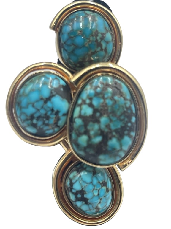 18K GOLD AND TURQUOISE RING SZ 6.5 (1 of 10)