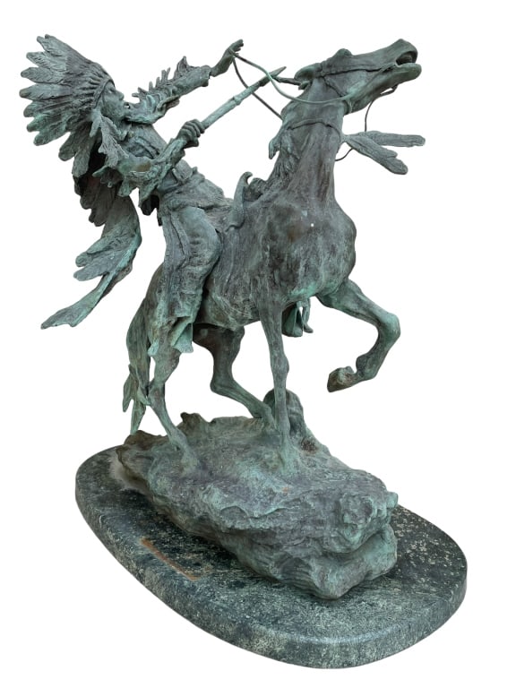 AFTER CARL KAUBA HOW KOWLA BRONZE SCULPTURE 17" (1 of 7)