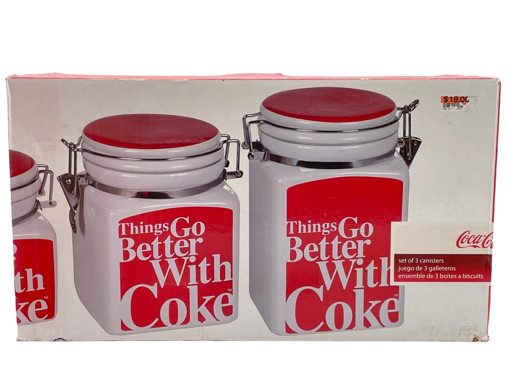 NEW! COCA COLA CANISTER SET WITH SAYING (1 of 3)