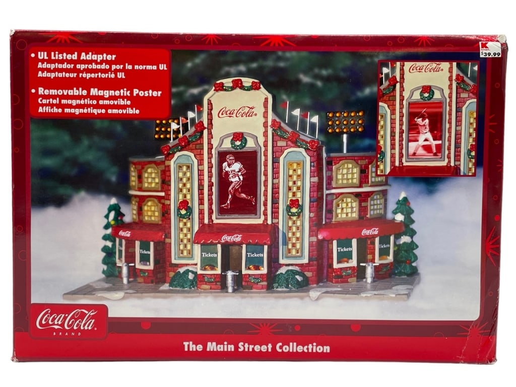 NEW! BASEBALL STADIUM VILLAGE PIECE: -NEW! COCA COLA BASEBALL STADIUM VILLAGE PIECE -B1