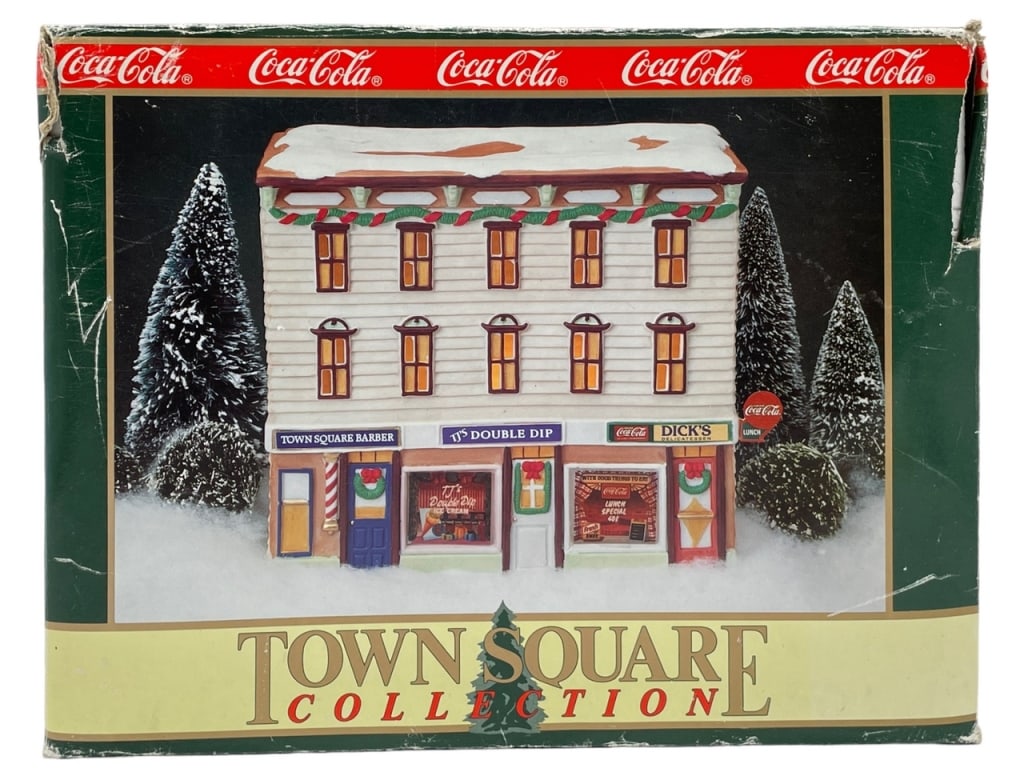 NEW! DICKS RESTURANT & BARBER SHOP VILLAGE PIECE: -NEW! COCA COLA DICKS RESTURANT & BARBER SHOP VILLAGE PIECE -B1